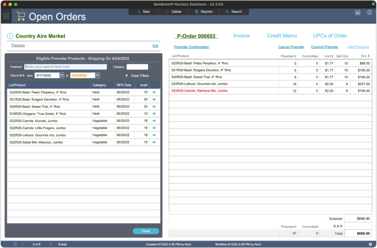 Order Product Picker